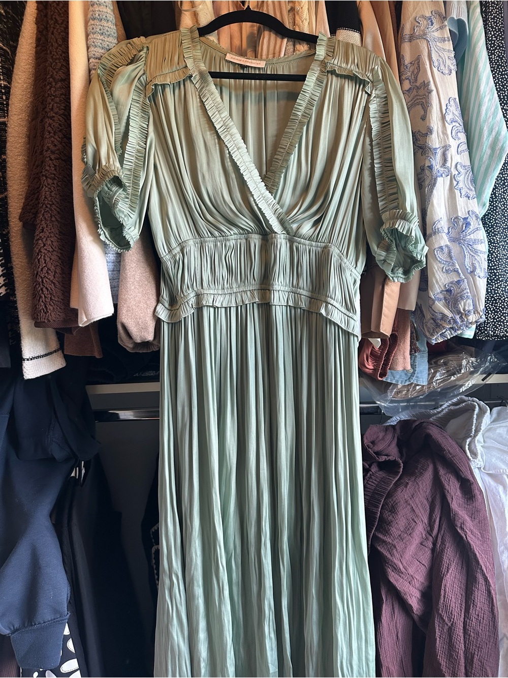 Pookie and Sebastian Green Japanese Silk Dress